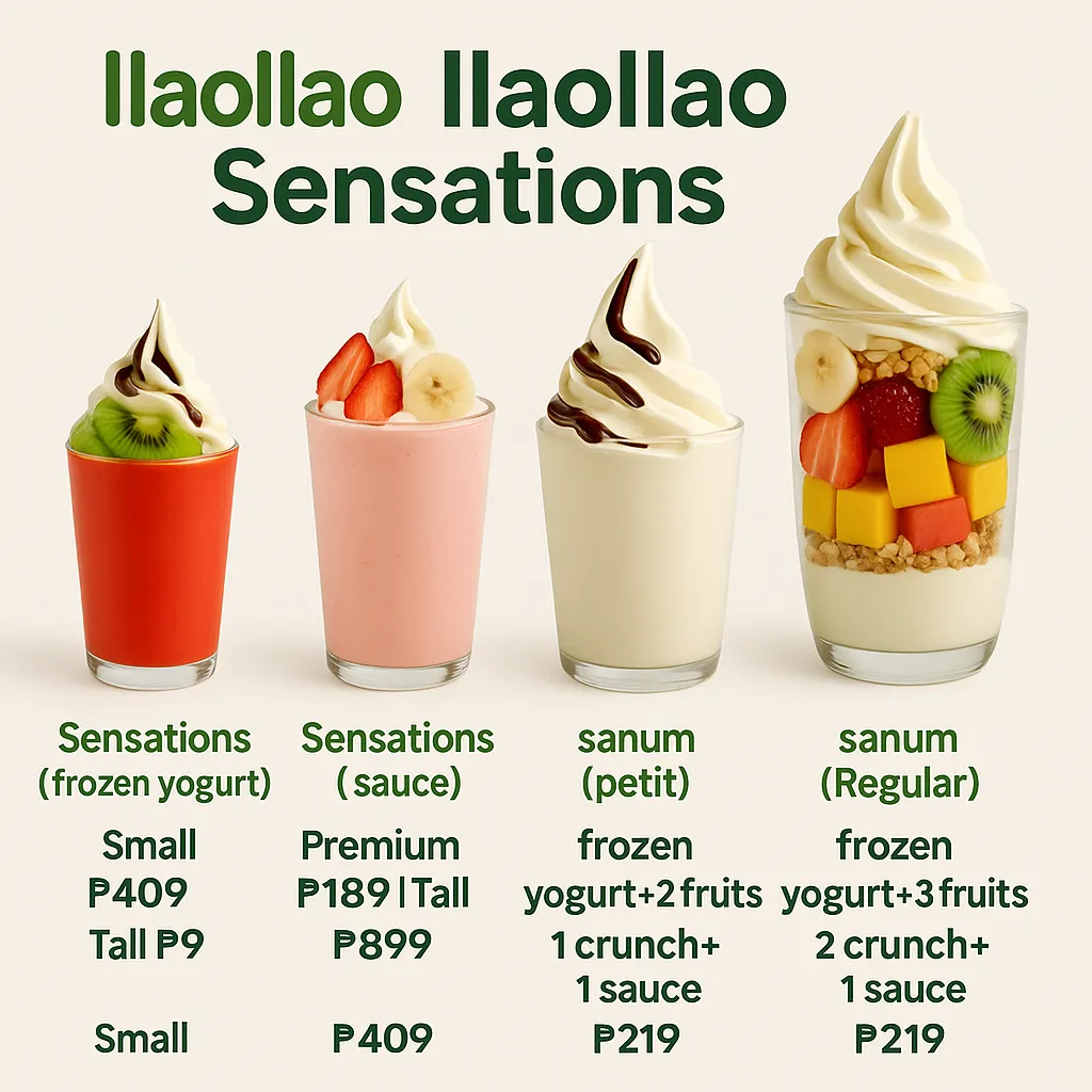 Llaollao Sensations menu