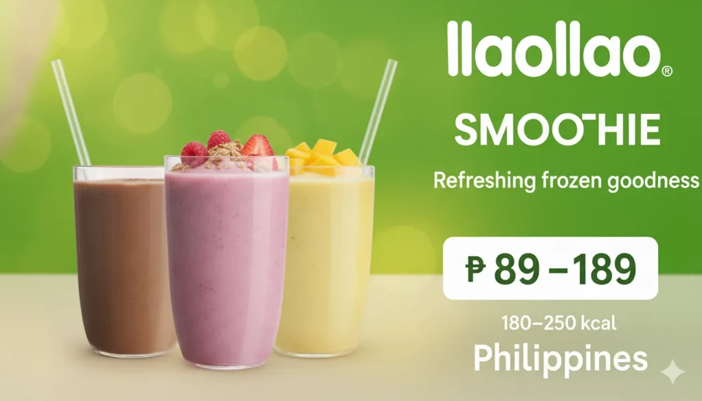 Llaollao Smoothie Menu