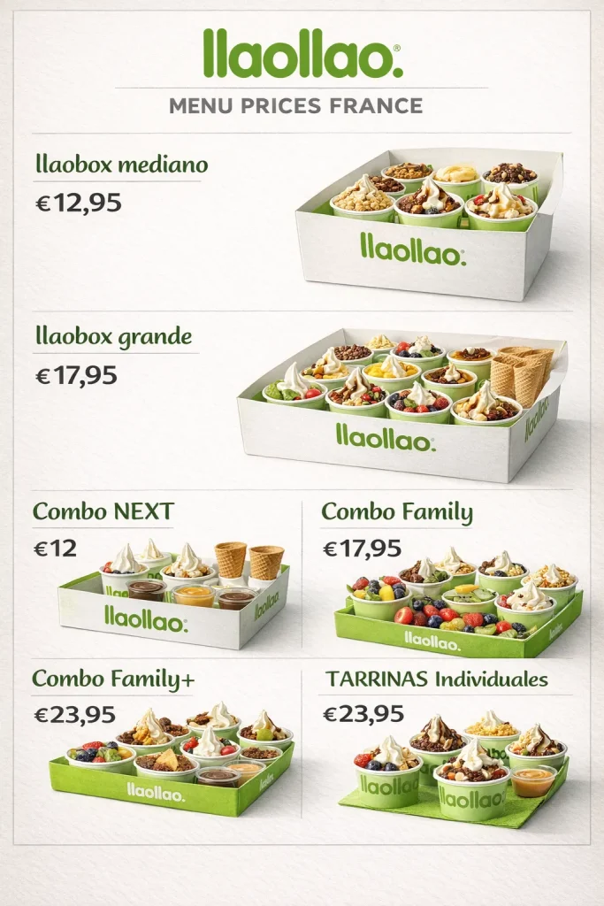 Llaollao Menu Prices France