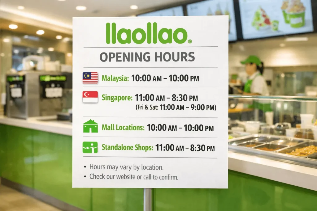 Llaollao Opening  hours